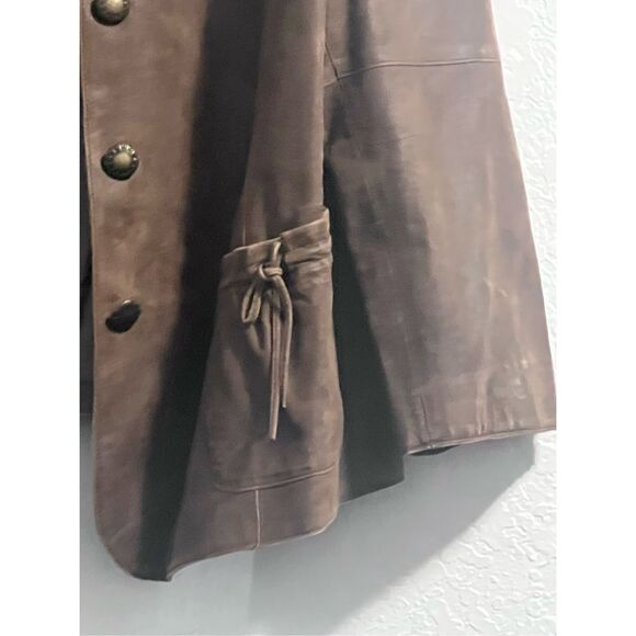 J Jill jjill soft suede leather boho long jacket coat 2x - Picture 3 of 6